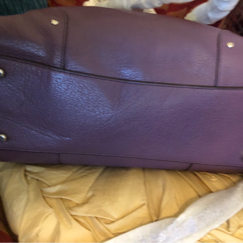 Coach Purple Leather Tote Bag - Picture 10 of 11
